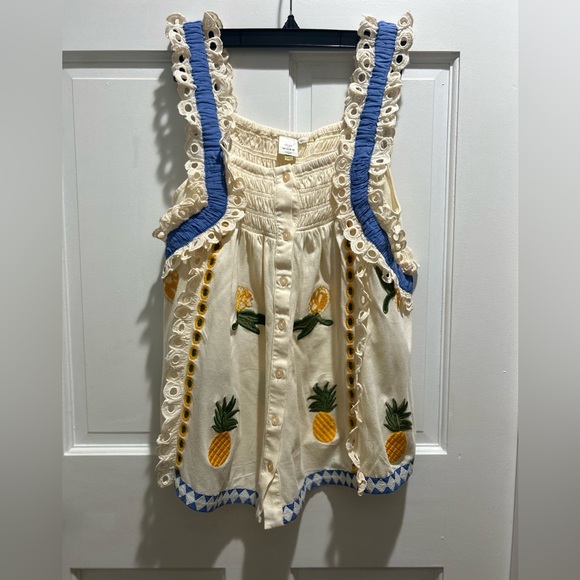Anthropologie Seen Worn Kept Pineapple
Ruffled Tank Xs - Picture 12 of 16
